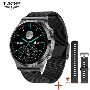 LIGE New Smart watch Men Heart rate Blood pressure Full touch screen sports Fitness watch Bluetooth for Android iOS smart watch - Mobile Club