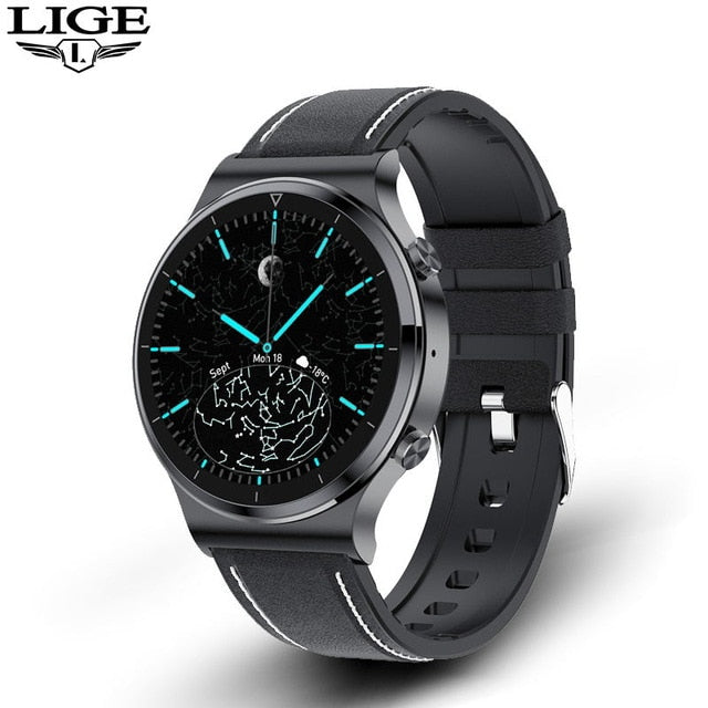 LIGE New Smart watch Men Heart rate Blood pressure Full touch screen sports Fitness watch Bluetooth for Android iOS smart watch - Mobile Club