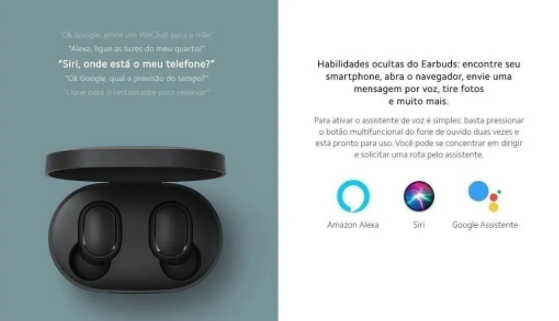 Xiaomi Redmi AirDots - Fone de ouvido sem fio - preto Original